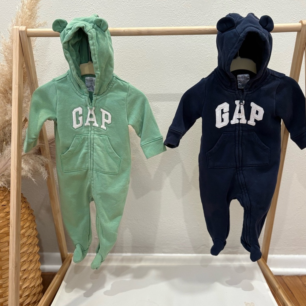GAP Baby Bear Hoodie Onesie Bundle